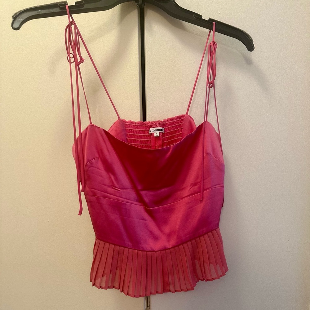 Reformation Fuchsia Spaghetti Strap Top